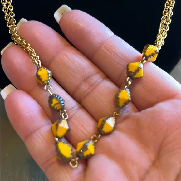 Authentic Seasonal Whispers Gold and Yellow Beaded Necklace and Earring Set New - Picture 3 of 17